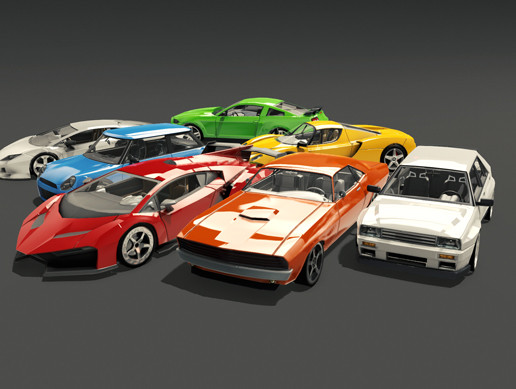 60个unity3D汽车模型 60 Fantastic Race Cars Pack