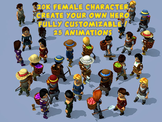 梦幻女性 采集NPC 20k Animated Fantasy Female Characters