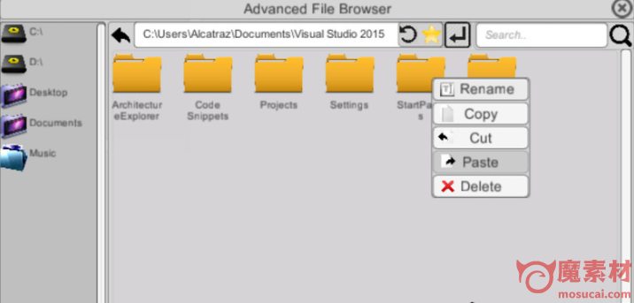 unity文件浏览器Advanced File Browser Initial