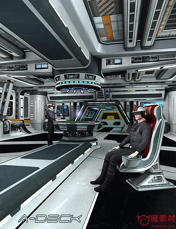 3D模型场景 未来战舰 科幻 宇宙飞船 内部（含贴图）