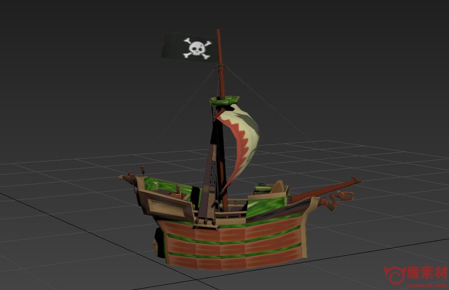 3D模型 卡通版海盗船模型FBX
