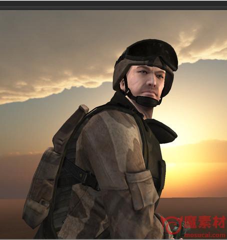 U3D 士兵模型动作 3D Animated Soldier – Midpoly 下载