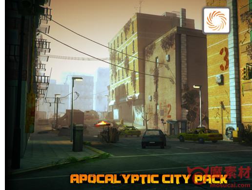 unity3D 末日之城 城市 废墟 丧尸 场景资源下载 Apocalyptic City Pack