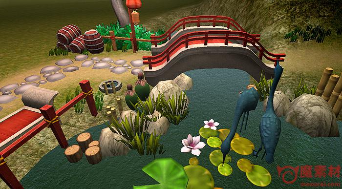 unity 3D场景 荷花池 中国风庭院 场景资源下载 Asian Garden