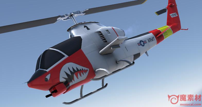 3D 直升机模型 阿帕奇直升机模型 飞机模型资源下载 Mobile Attack Helicopter of the Vietnam War Era