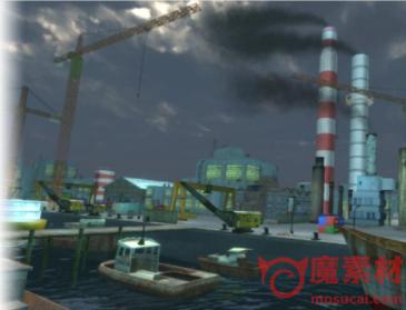 unity 3d 轮船模型 港口码头旧船场景资源包Awesome Port Environment