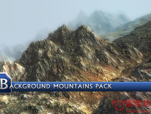 20种 3D 山脉 高山 火山 模型资源包下载Background Mountains Pack