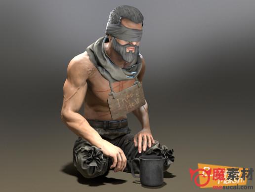 3D 乞丐 NPC 模型 下载Character Beggar