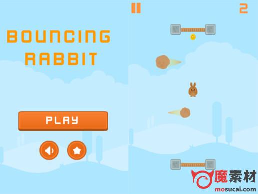 unity 小游戏 跳跃的兔子游戏源码 Bouncing Rabbit