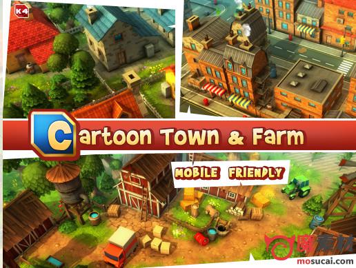 unity 3D卡通城市农场资源包Cartoon Town and Farm