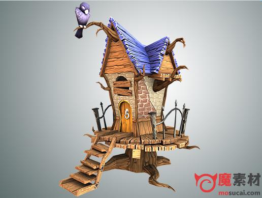 unity 3D 树屋 巫师小房子Creepy House v1.0