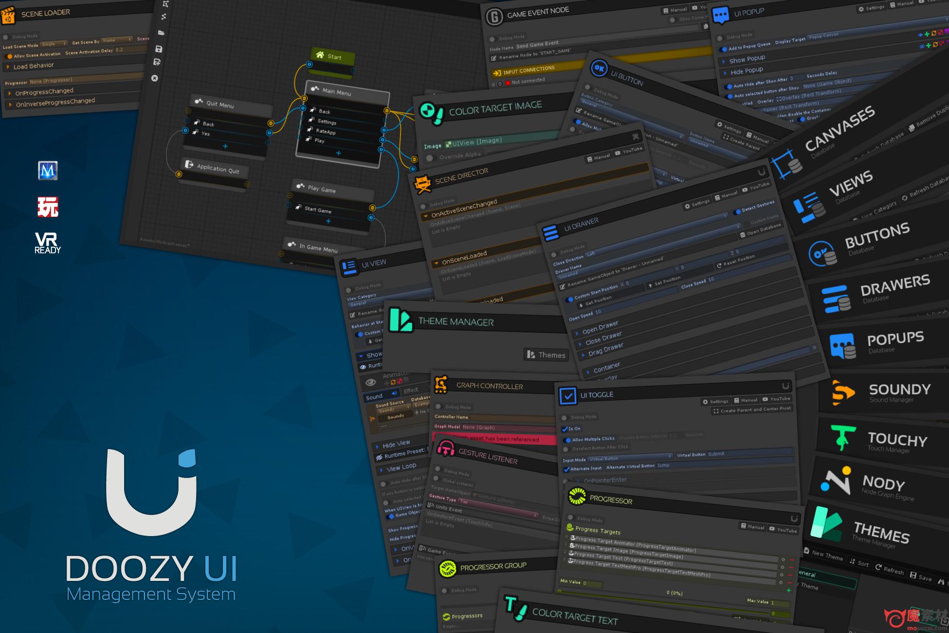 unity 3D 完整的用户界面管理系统DoozyUI Complete UI Management System v2.8.1p1