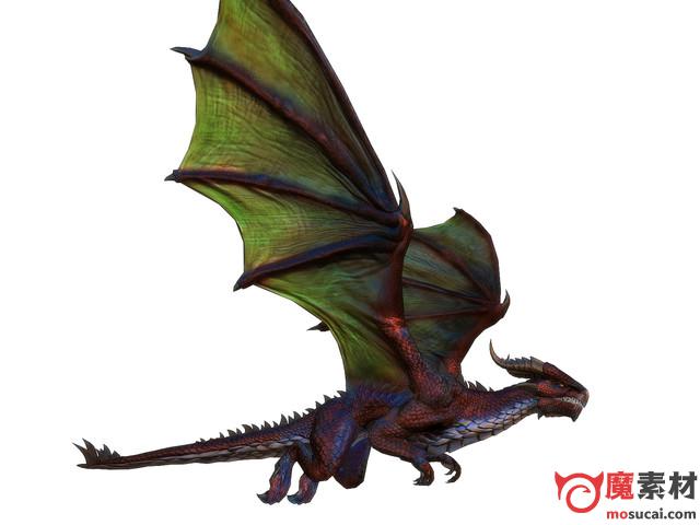 UNITY 3D 高清飞龙恐龙西方龙3D模型动作Dragon Boss – 魔素材资源网 