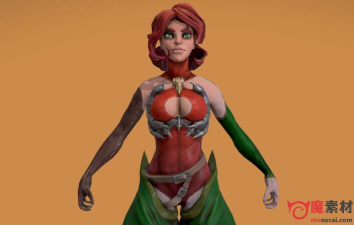 西方女性游戏角色3D模型资源blair