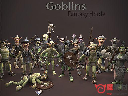 3D精灵族NPC模型资源下载Fantasy Horde – Goblin