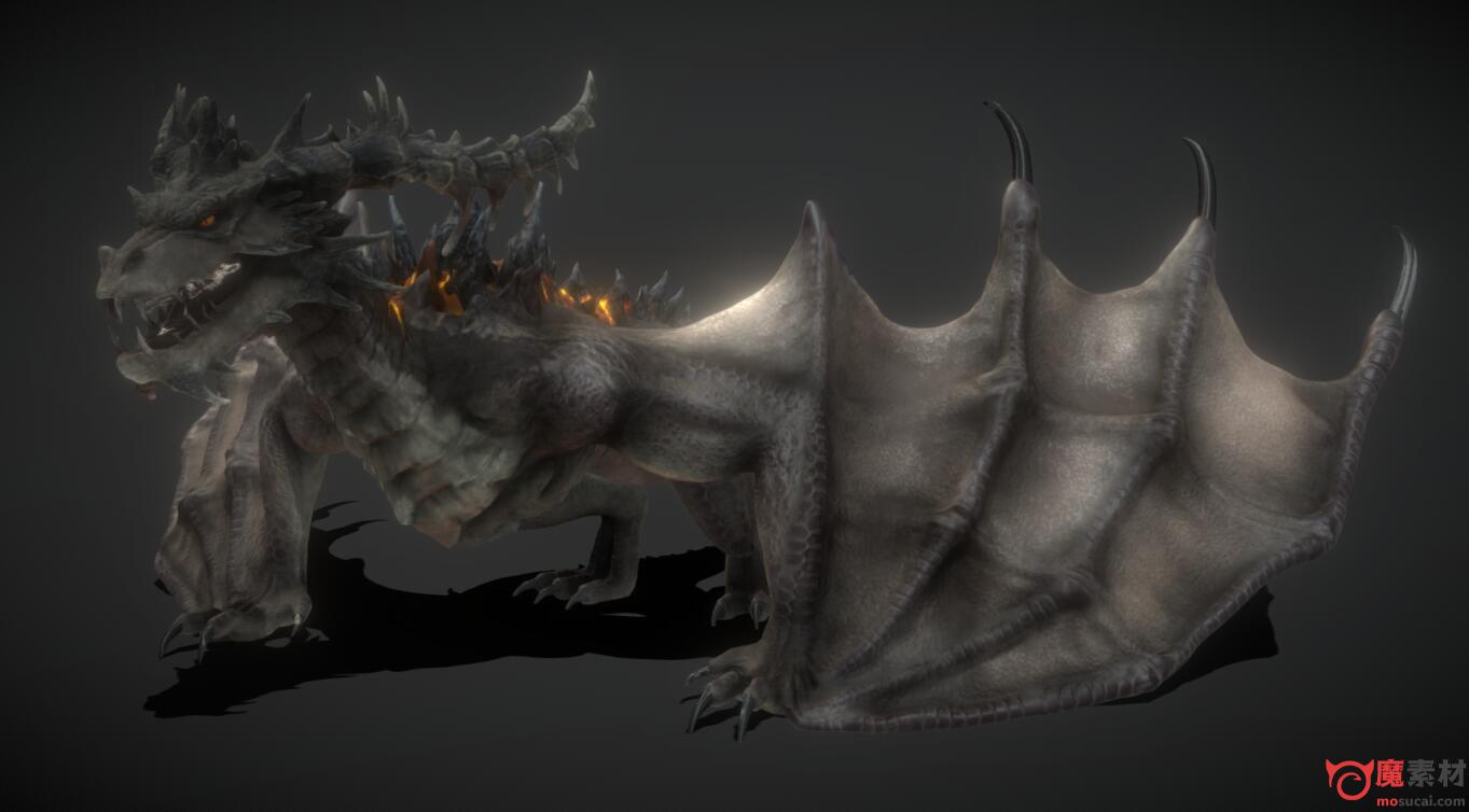 火龙西方龙3D模型资源下载fire dragon