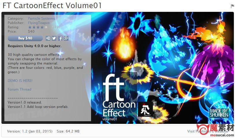 unity 卡通特效资源包FT CartoonEffect Volume01+02