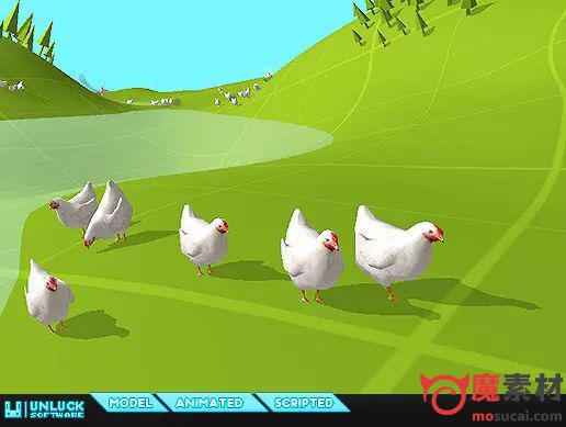 unity 自动区域巡逻壁障的母鸡实例HerdSim Chicken v1.3
