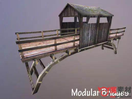 3D桥 桥梁 古桥模型Modular Bridge Pack