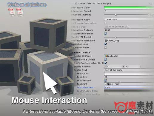 unity3D鼠标交互物体高亮显示工具Mouse Interaction – Object Highlight v3.0.1