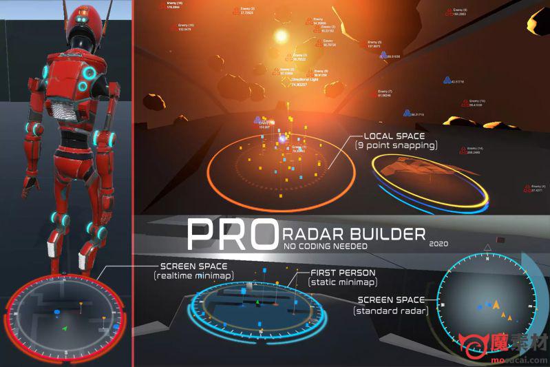 unity游戏雷达地图导航追踪系统创建工具Pro Radar Builder v1.0.2a