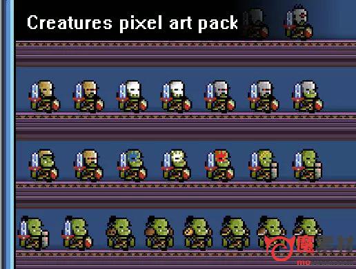 武士像素美术资源包Creatures Pixel Art Pack