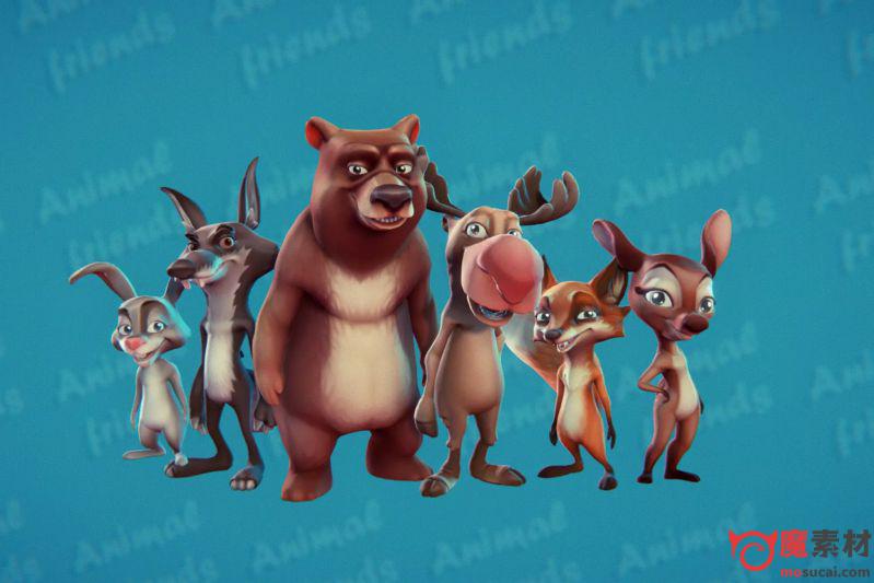 unity 卡通拟人动物动作系列Animal Friends Forest Animals v1.4