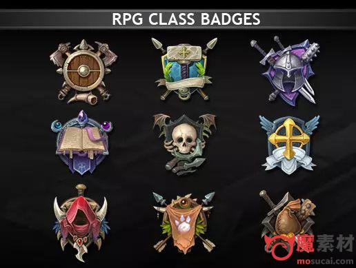 RPG类徽章UI资源包RPG Class Badges
